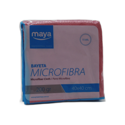 Bayeta Terry Microfibra 40*40 200Gs |Roja| 5Uds