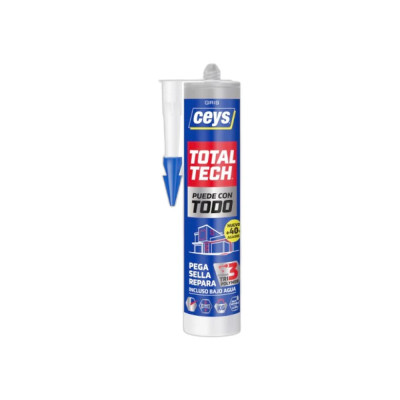 Adhesivo Sellador Total-Tech Gris 3 En 1 Cartucho 290Ml